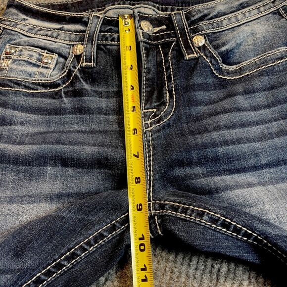 Miss Me Womens 26 X 34 Paisley Dreaming Mid Rise Bootcut Stretch Jeans Dark Wash - Picture 15 of 16